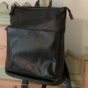 Andar The Addison black oil waxed leather. Three compartments, 13.5” x 11”